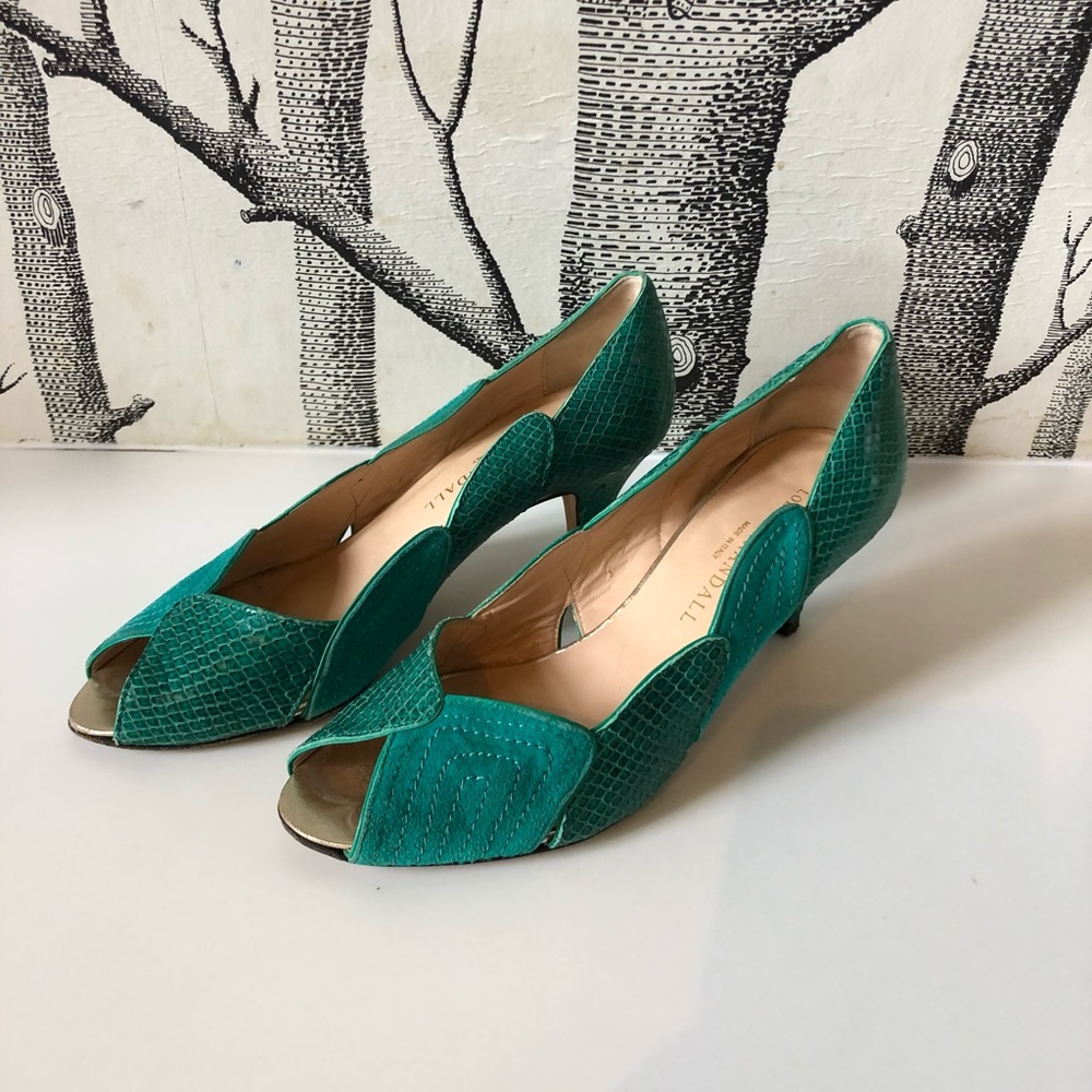 Loeffler Randall Snakeskin Suede Heels